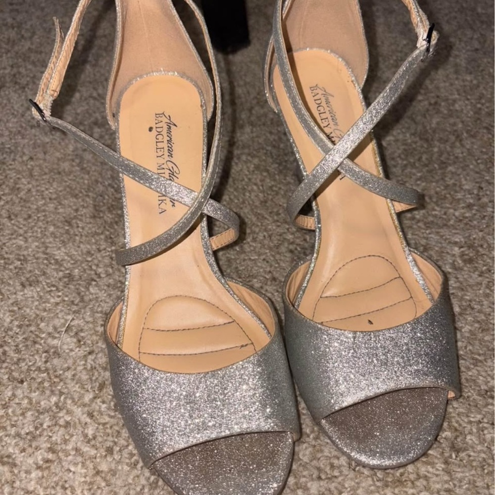 Silver heels size 7